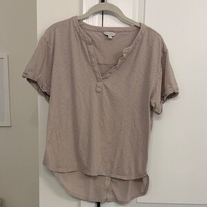 Lucky Brand Light Taupe Short Sleeve Top
